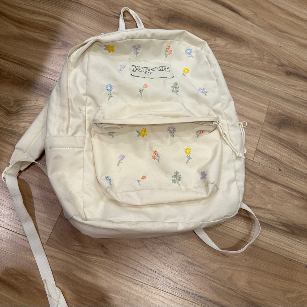 JanSport White Floral Women's Backpack